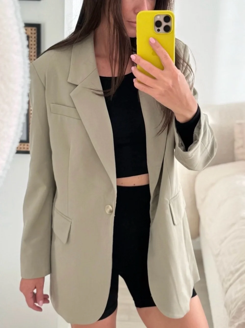 H&M Light Sage Single-Button Women's Blazer - Picture 3 of 14